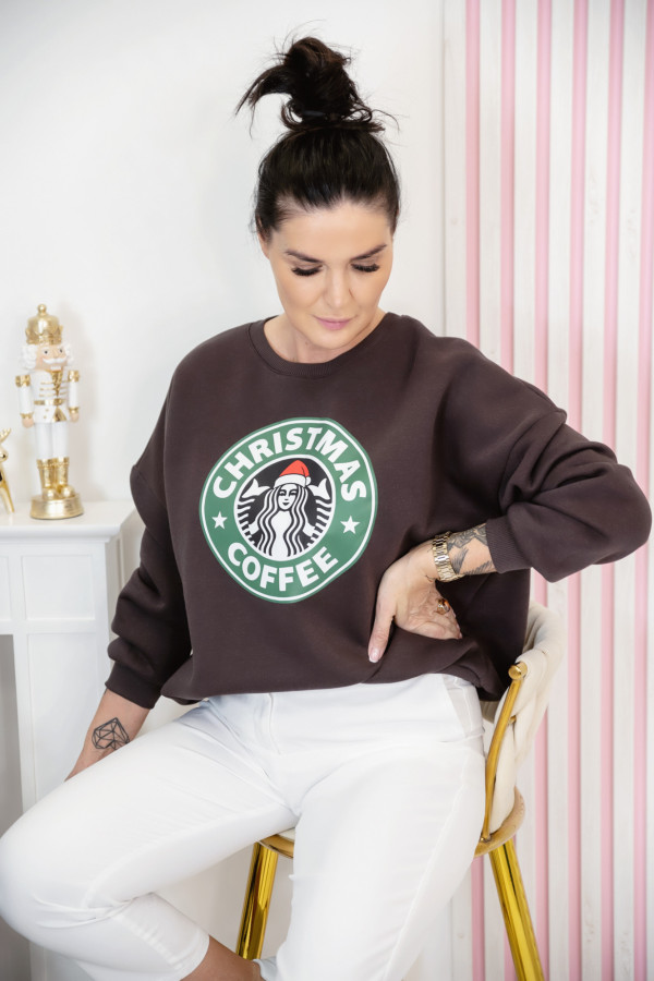 Bluza CHRISTMAS SWEATSHIRT - brązowa 2