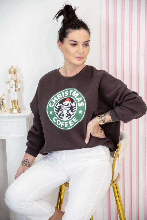 Bluza CHRISTMAS SWEATSHIRT - brązowa 3