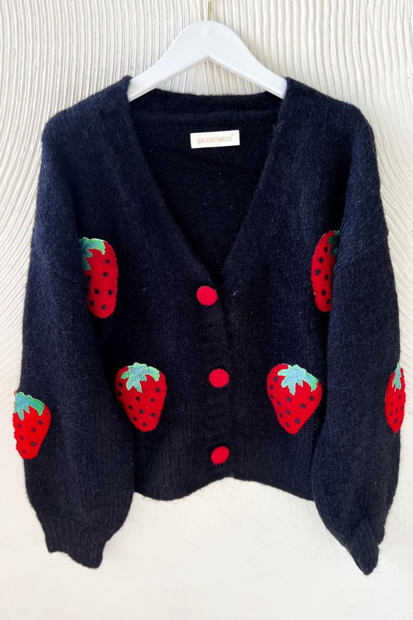 Sweter STRAWBERRY - czarny