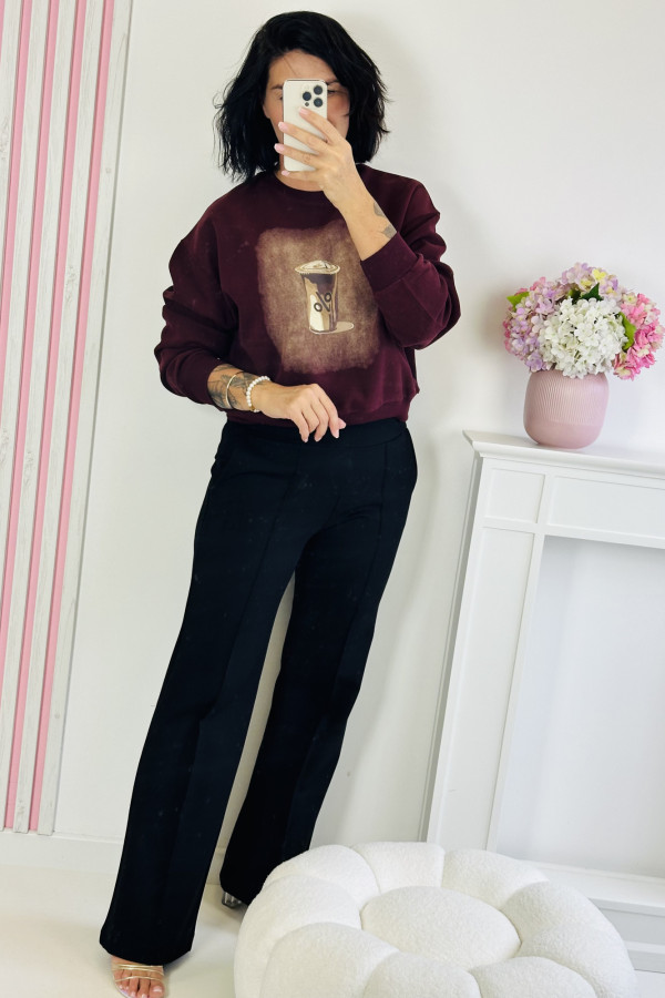 Bluza COFFE WITH PERCENTAGE - burgund 1