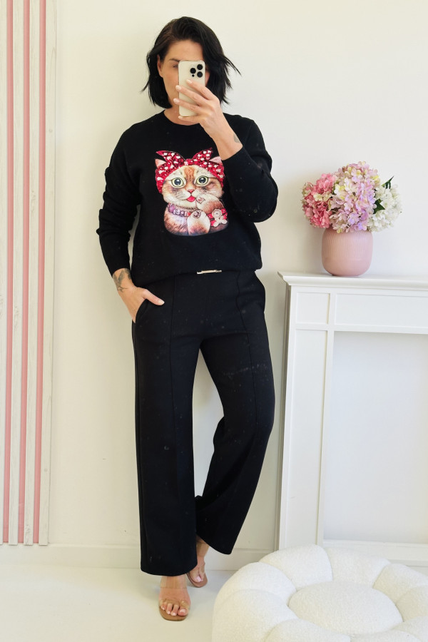 Sweter SWEET CAT - czarny 2