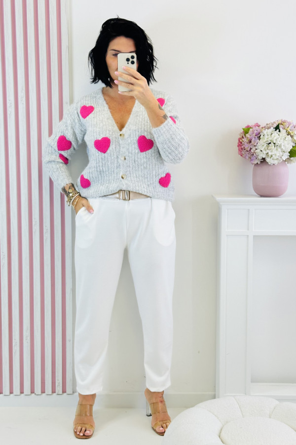 Sweter PINK HEART - szary 2