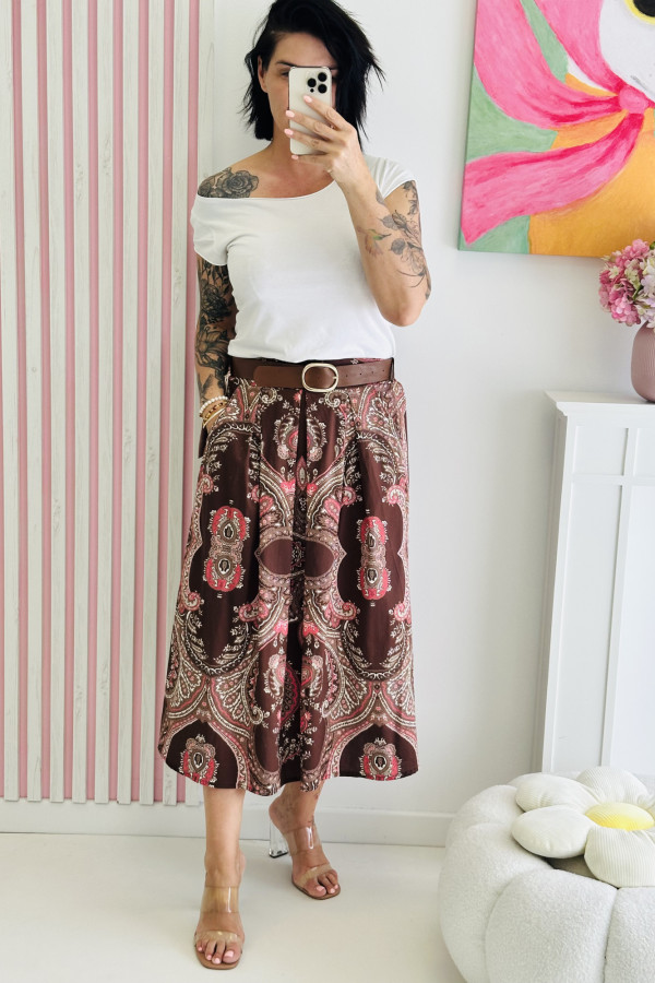 Spódnica BROWN AND PINK - brązowa 1
