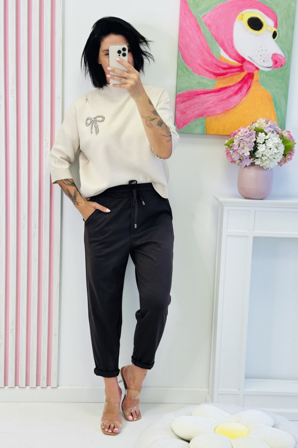 Sweter SILVER BOW - kremowy