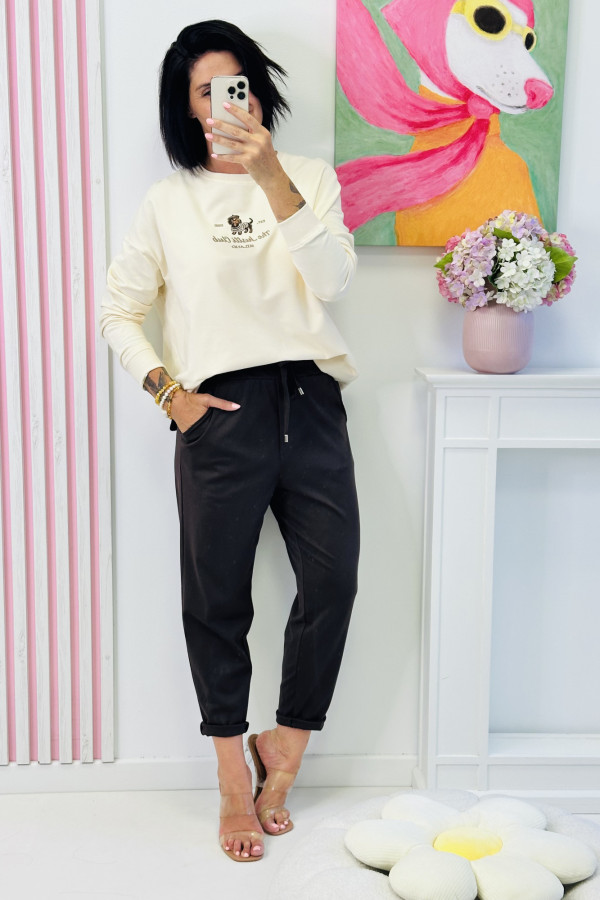 Bluza FRANCE DOG - kremowa