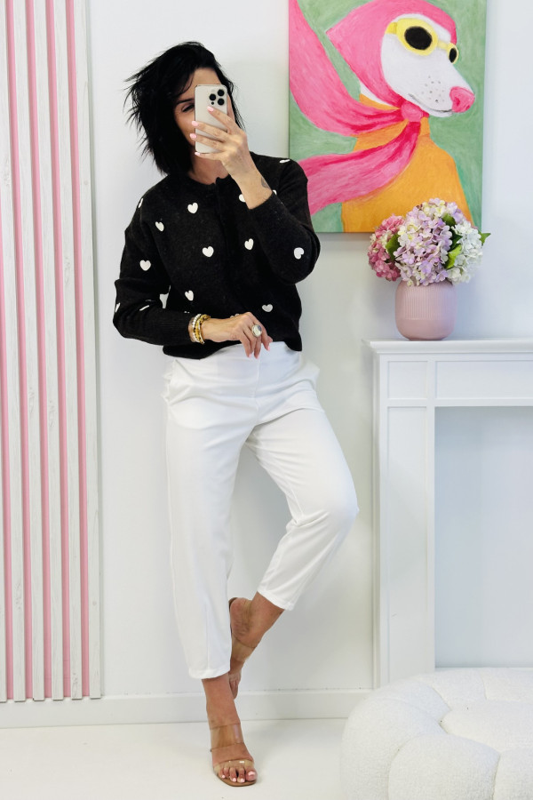 Sweter HEART - brązowy