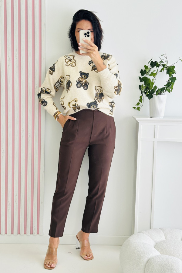 Sweter CUTE BEARS - kremowy