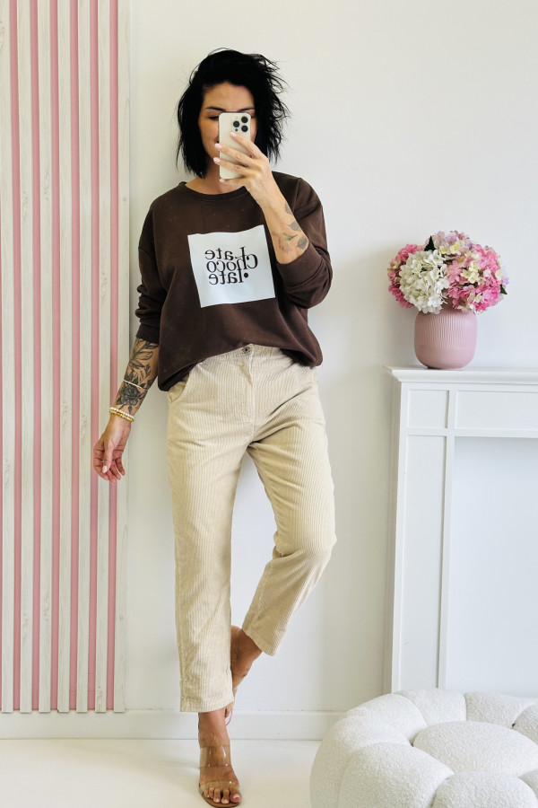 Bluza LATE - brązowa