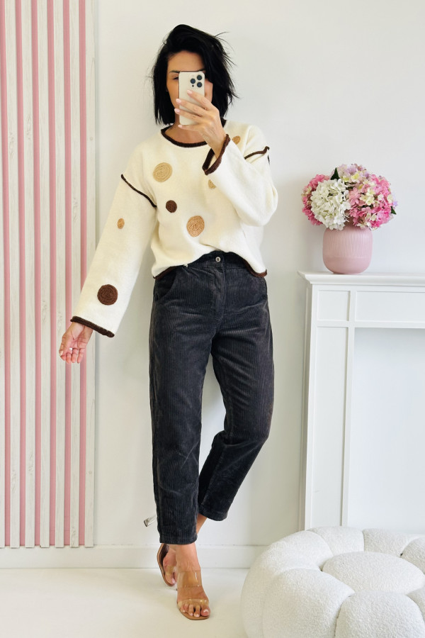Sweter CIRCLE - kremowy