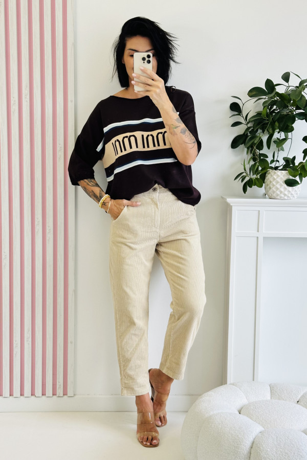 Sweter FANCY - brązowy