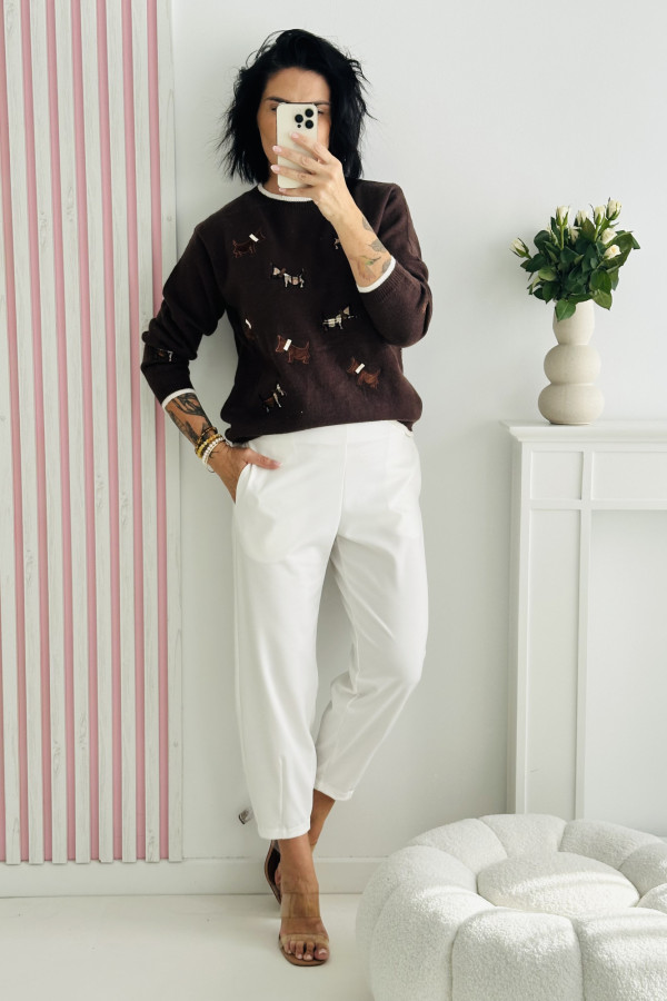 Sweter LITTLE DOGS - brązowy