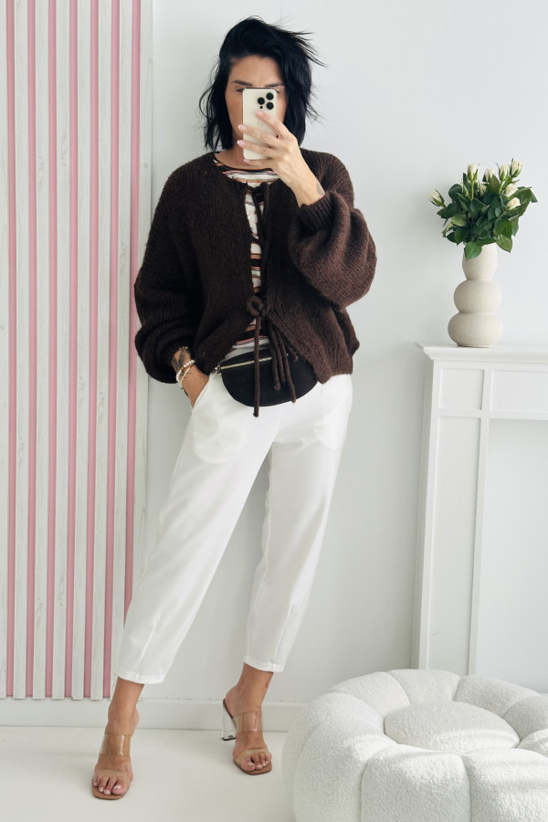 Sweter TIE - brązowy