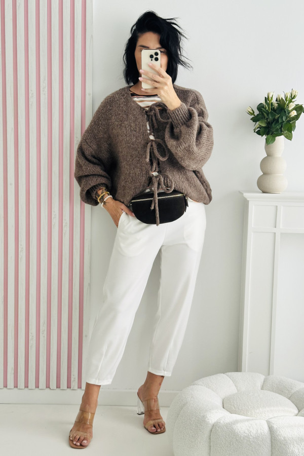 Sweter TIE - jasno brązowy