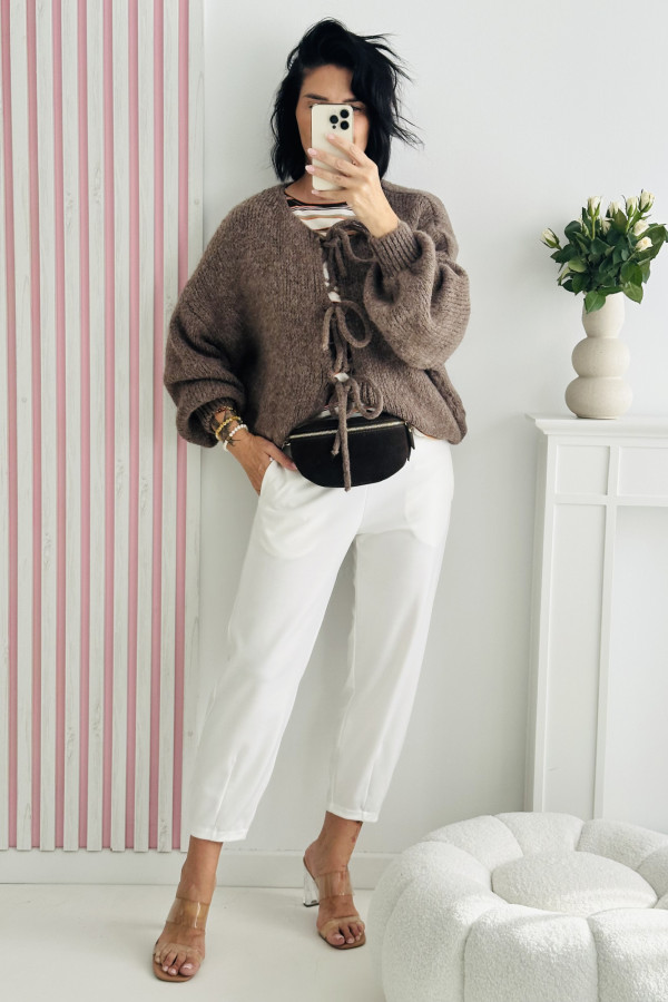Sweter TIE - jasno brązowy 1