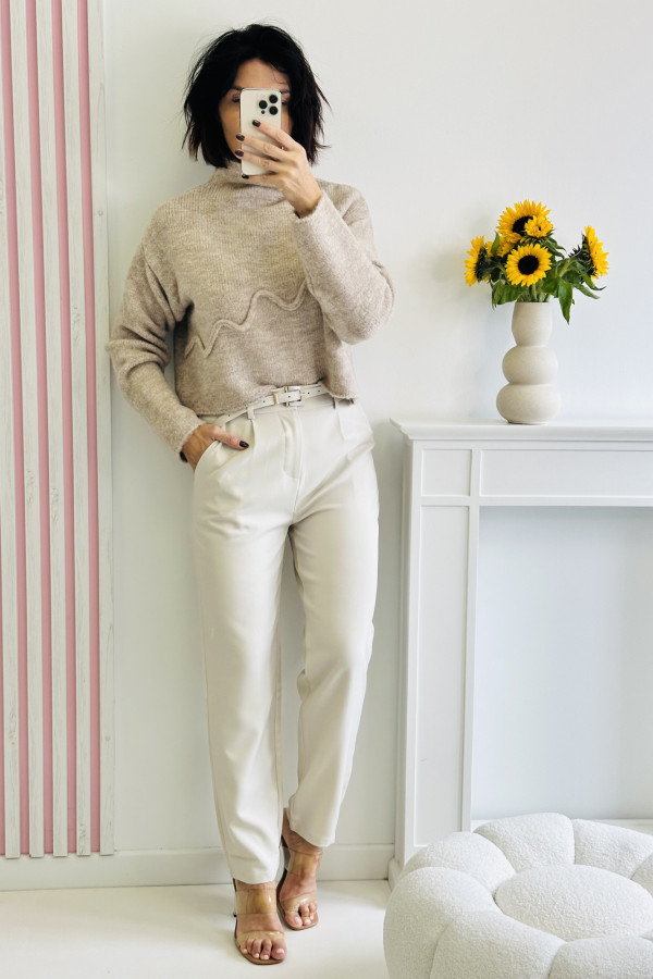 Sweter LOVE LINE - beżowy
