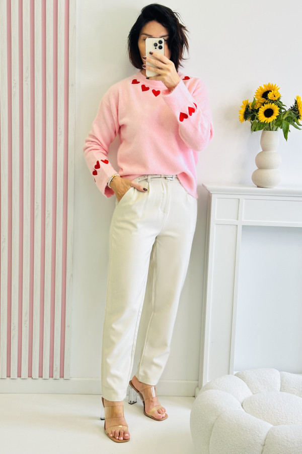 Sweter LOVE - różowy
