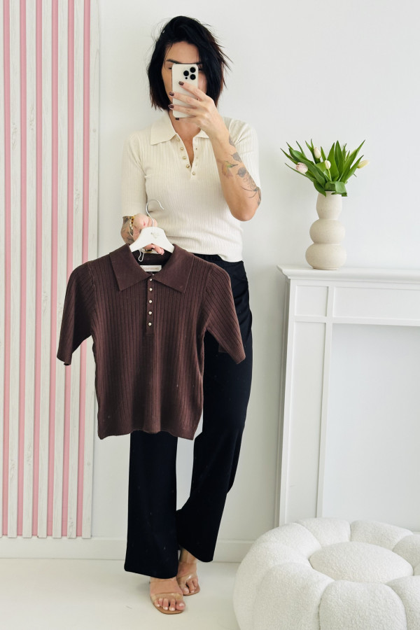 Sweter FIT - brązowy