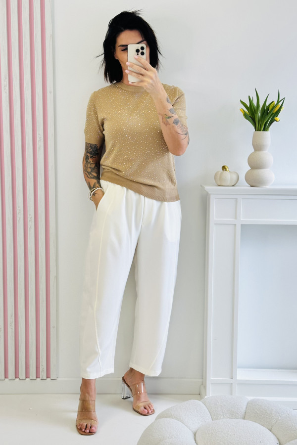 Sweter SHINE - ciemno beżowy