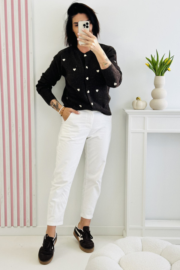 Sweter LITTLE HEARTS - brązowy