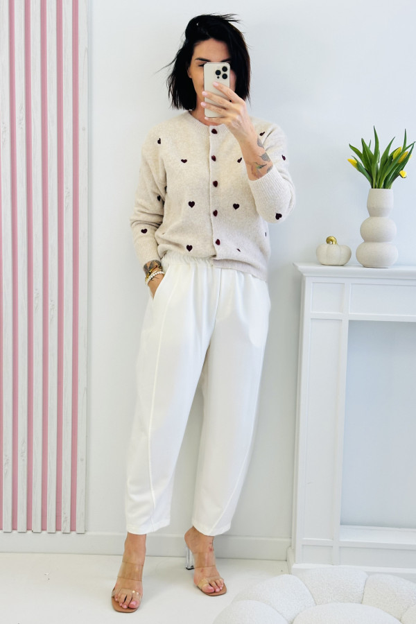 Sweter LITTLE HEARTS - beżowy