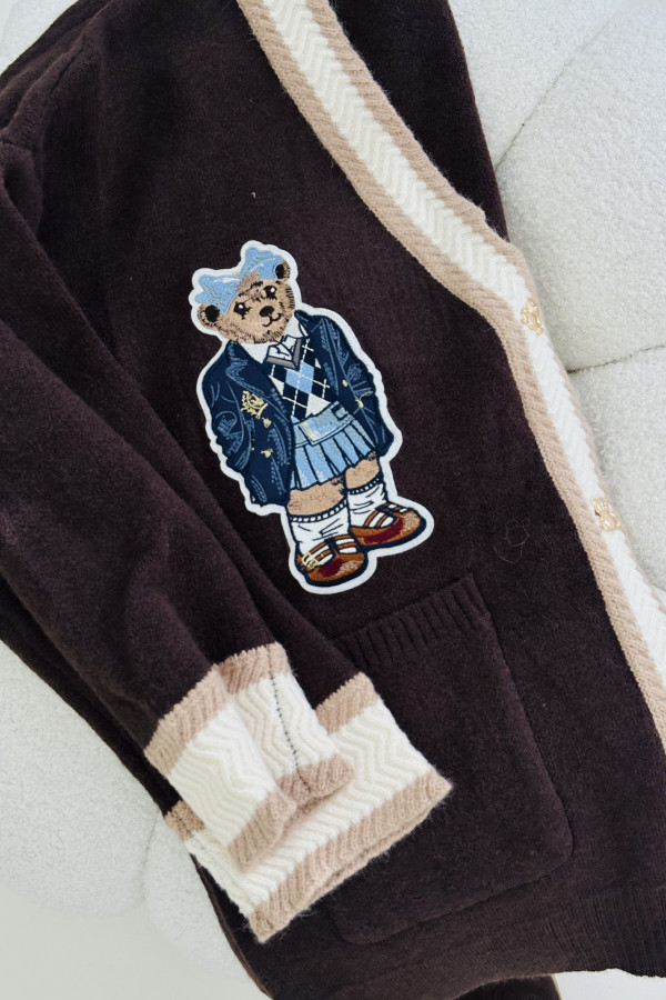 Sweter HIGH SCHOOL BEAR - brązowy 1