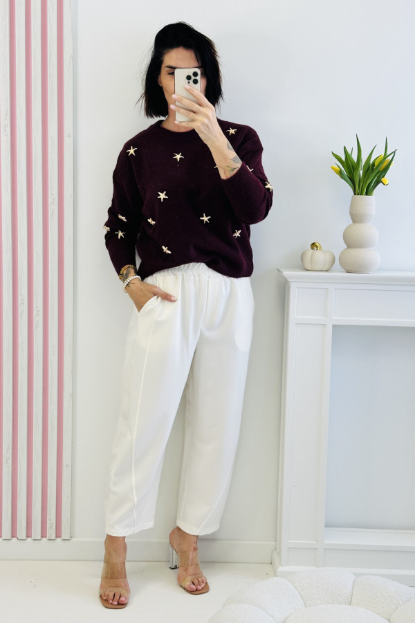 Sweter UNDER THE SEA - burgund